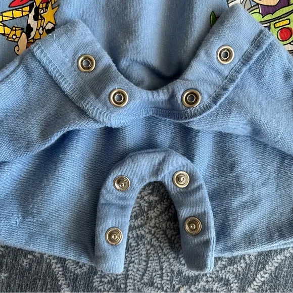 Disney Baby 6-9M Toy Story Cute Blue Shortalls Woody & Buzz Adjustable Straps - Picture 9 of 12